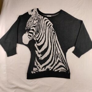 Joyrich Zebra Sweater Size Small Long Sleeve Raglan Batwing (?)